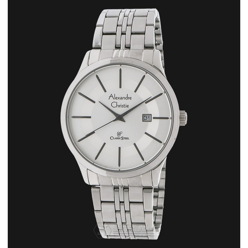 Alexandre Christie AC 8348 MD BSSSL White Dial Stainless Steel