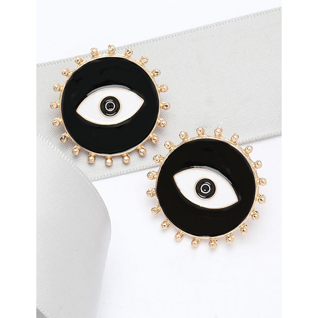 LRC Anting Tusuk Fashion Lace Alloy Dripping Round Eye Earrings D92179