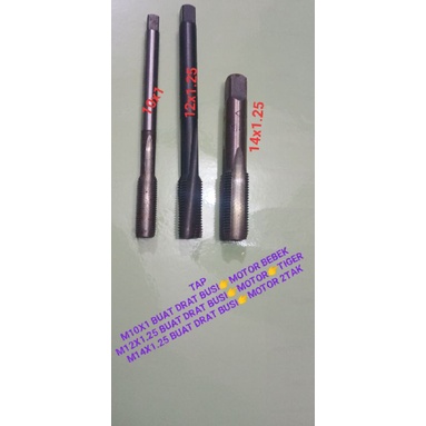 TAP BUSI BEBEK TIGER 2TAK TAP SET DRAT BUSI M10X1 M12X1.25 M14X1.25 TAP SET TAP BUSI TAP SEKEN HAND 