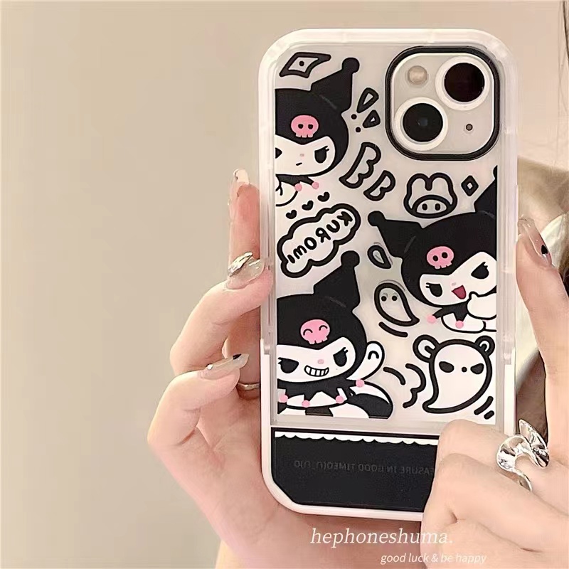 Soft Case Silikon Transparan Shockproof Dengan Bracket Untuk IPhone 11 12 13 Pro Max XS X XR 7 8 6 6S Plus SE 2020