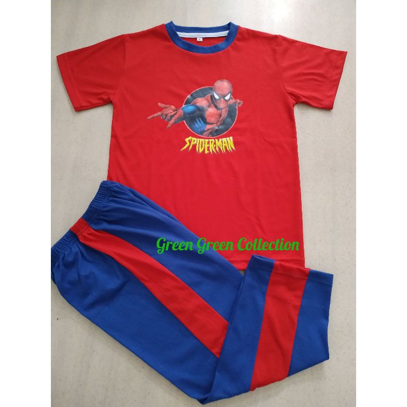 piyama kaos gambar printing Lego/Naruto/spiderman/Avengers