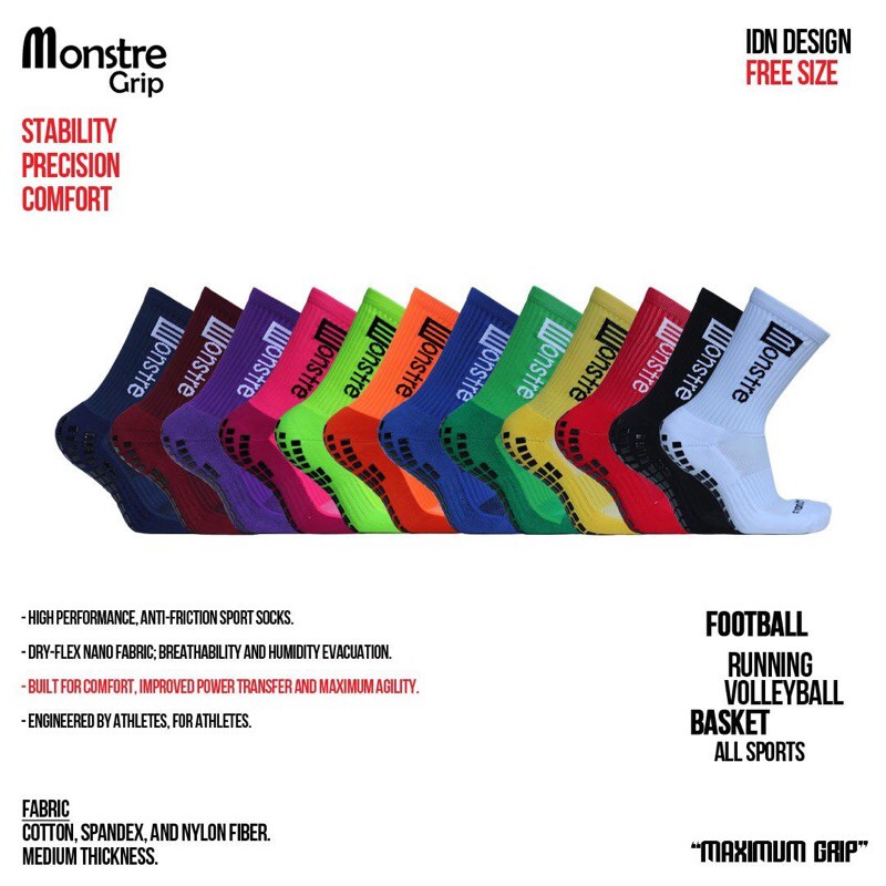 KAOS KAKI GRIP ANTI SLIP MONSTRE ORIGINAL