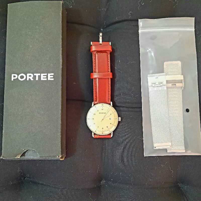 Jam tangan pria vintage creme 38mm portee goods Original 100%
