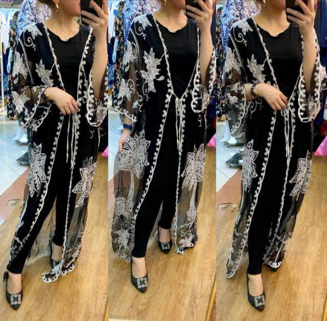 LACE OUTER CARDIGAN BLOOMY// LONG  OUTER MATAHARI // ORIGINAL IMPORT BANGKOK-4