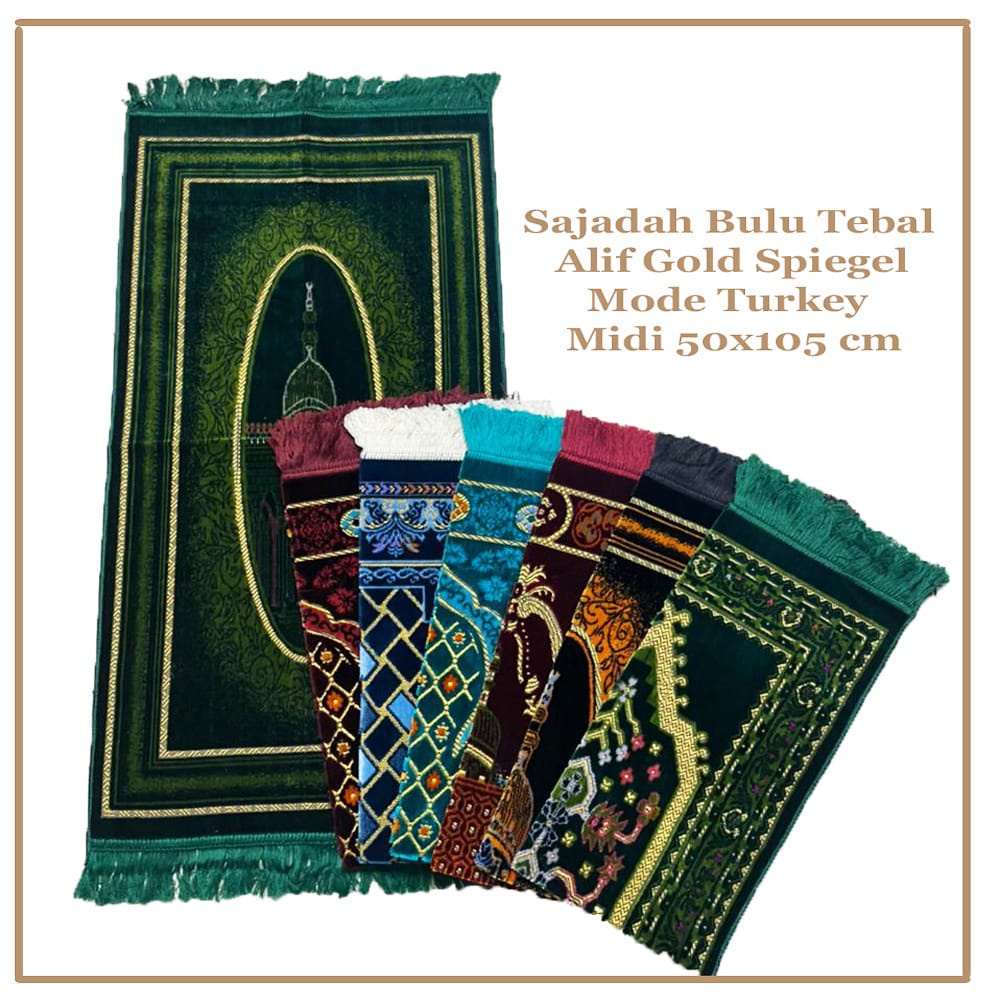 Sajadah buludru Tebal | Alif Gold Midi