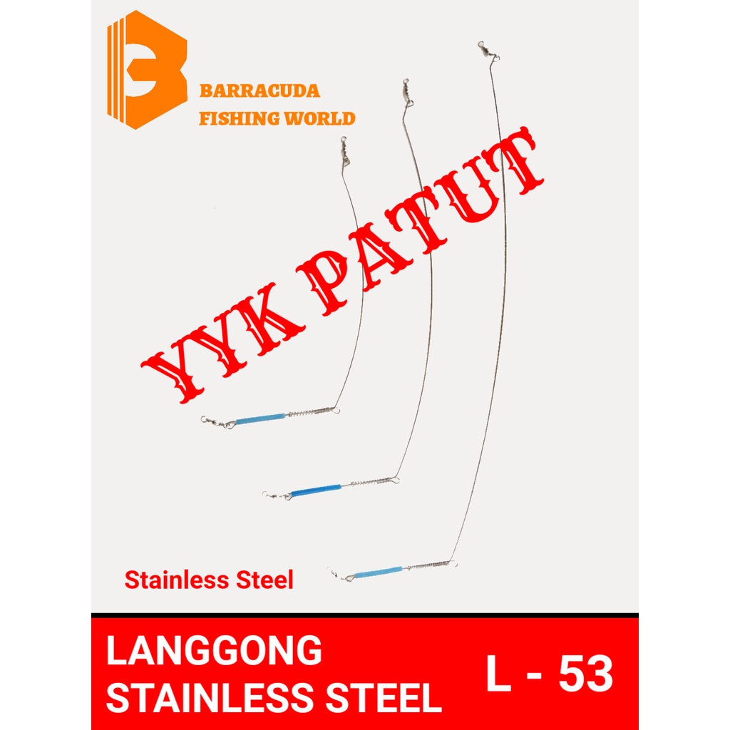 L 53 langgong 1 pcs stainless steel T spreader ranggung lingara pancing BARRACUDA kawat peranggung k