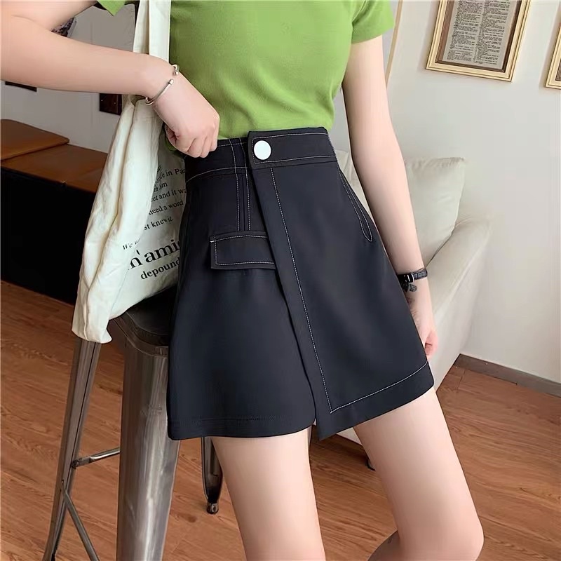 (S-XXL) WHITE LINE SKORT ROK CELANA WANITA KOREAN HW STYLE