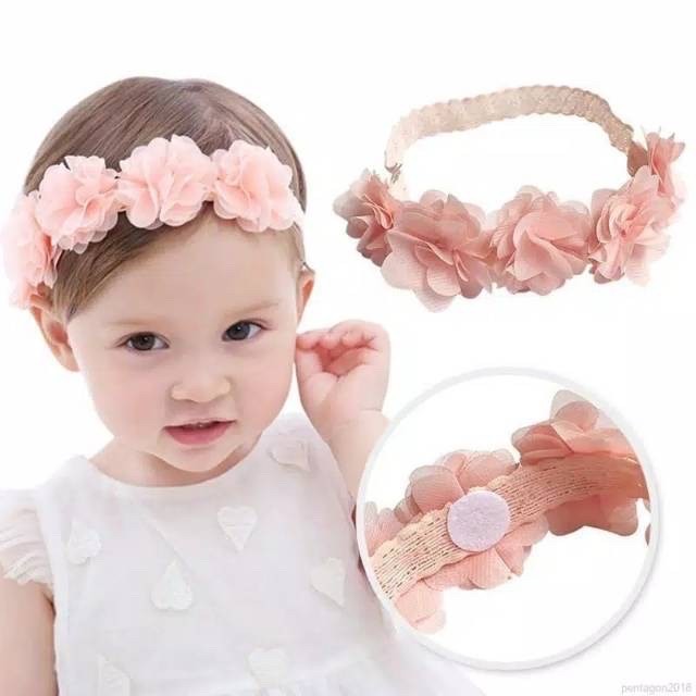 Bandana anak bayi newborn Headband baby flower Bando bayi Pita bayi balita melar import