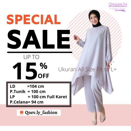 Fashion Wanita Baju Atasan Wanita Muslim Setelan Tunik Alya Terbaru Termurah