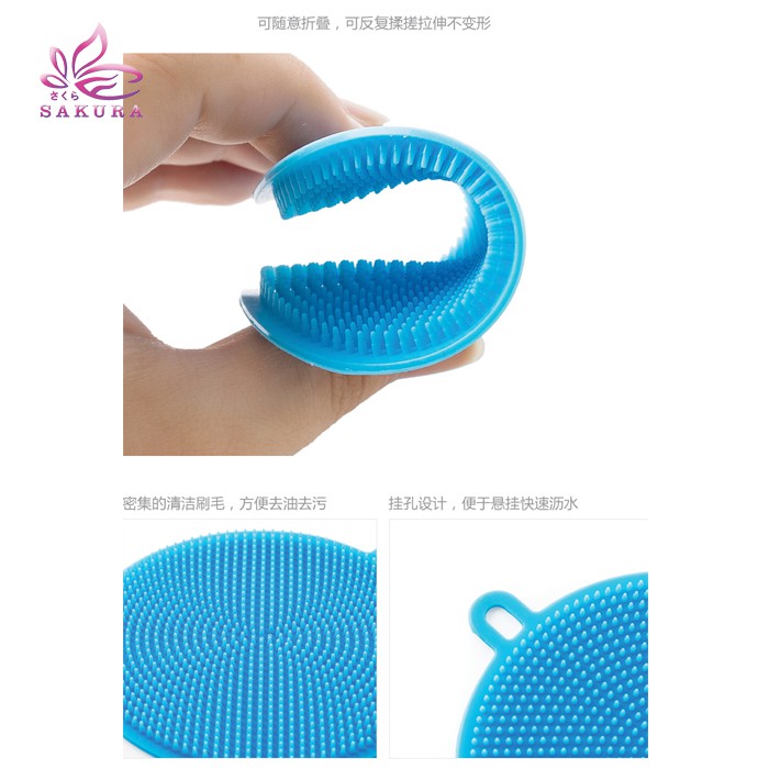RH2056 Silicone dish washer Dua sisi Sikat Pencuci Piring Buah dan Sayuran