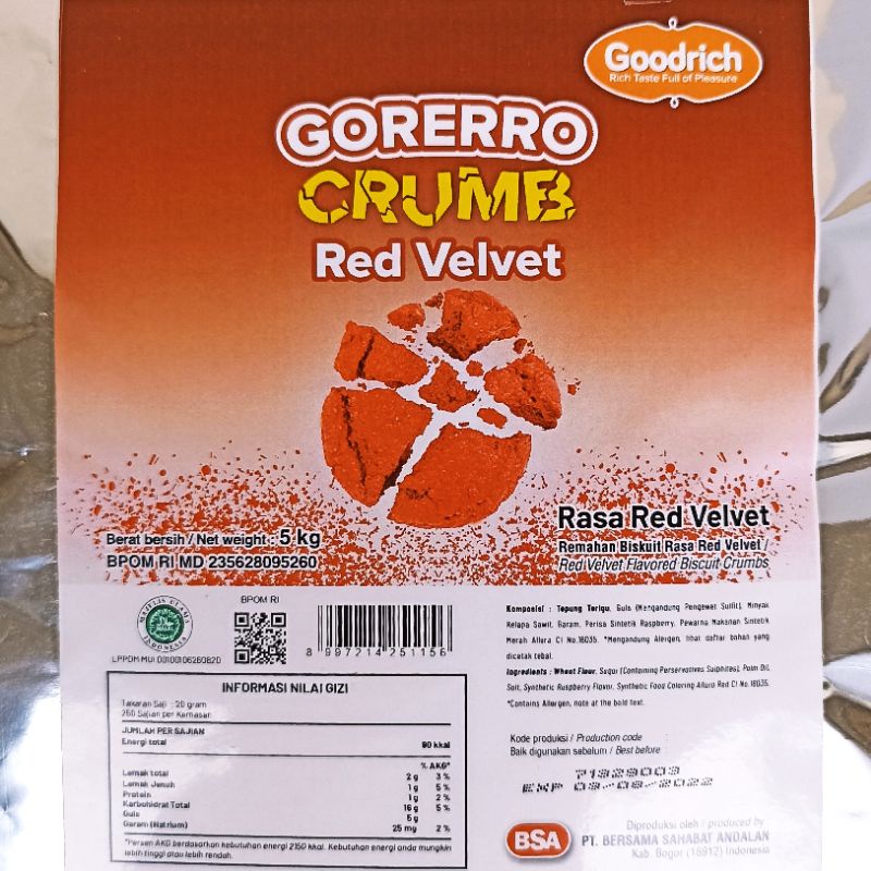 

GOODRICH BISKUIT CRUMB / Remahan Biskuit 5 Kg