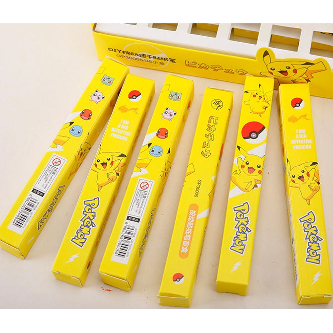 Set Pulpen Gel dan Sticker Karakter Pikachu / Bolpoin Pokemon Pikachu dengan Stiker DIY / DIY Pulpen Pikachu / DIY Stiker Bolpoin Pikachu