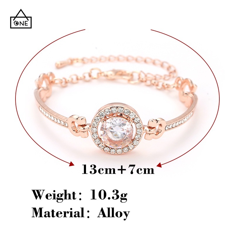 COD Gelang Liar Wanita Temperamen Sederhana Mulia Bor Kilat Gelang fashion Rhinestone bracelet A one