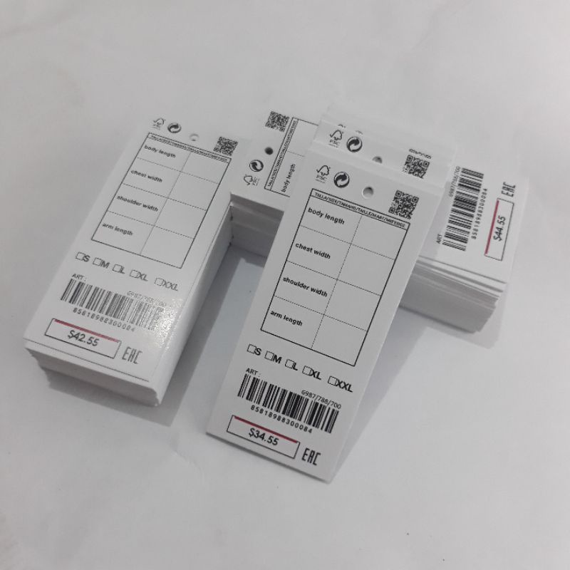 

hang tag label 4x9 bonus tali, lebel baju , hantag ,handtag , hangtag , price tag, label baju import
