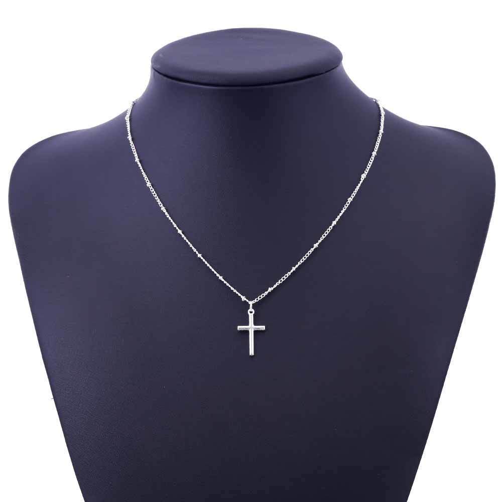 Candy Jewelry Fashion Cross Necklace Alloy Silver Gold Plated Criss Pendant Necklaces for Women