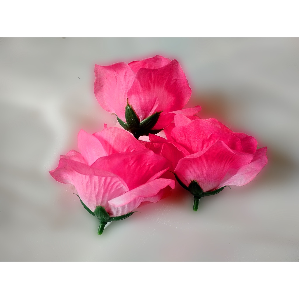Bunga Plastik Mawar Kuntum Kelopak Rose Artificial Backdrop Dekorasi Seserahan Hantaran Mahar-A7-Pink Fanta