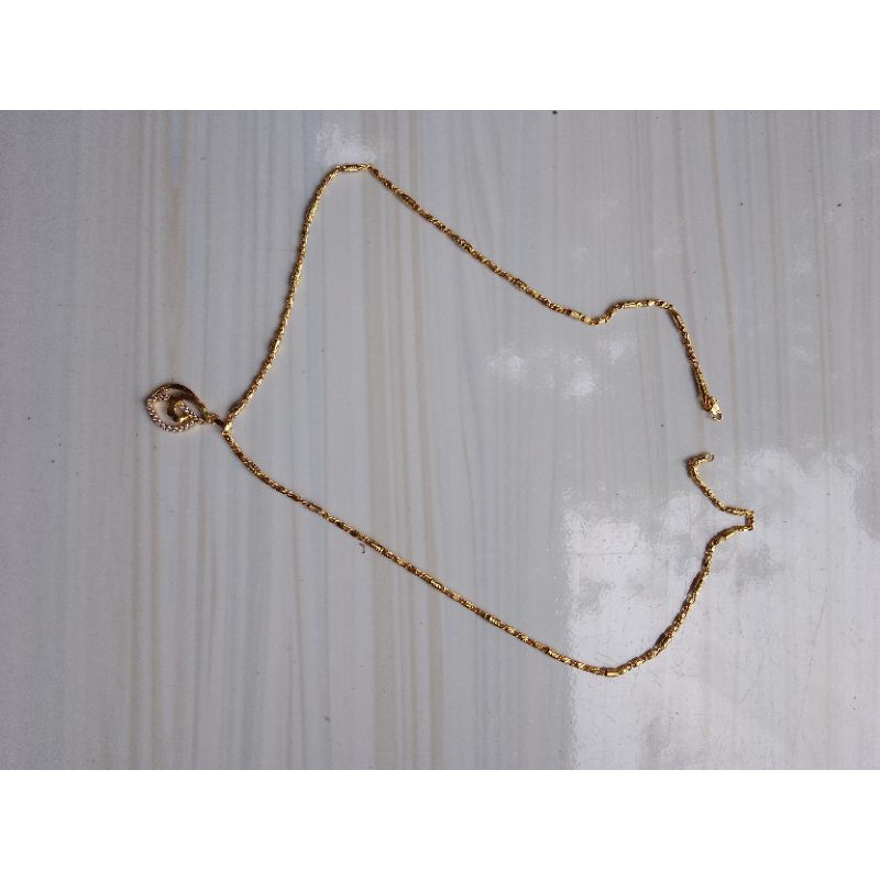 kalung plus liontin 60 cm emas muda