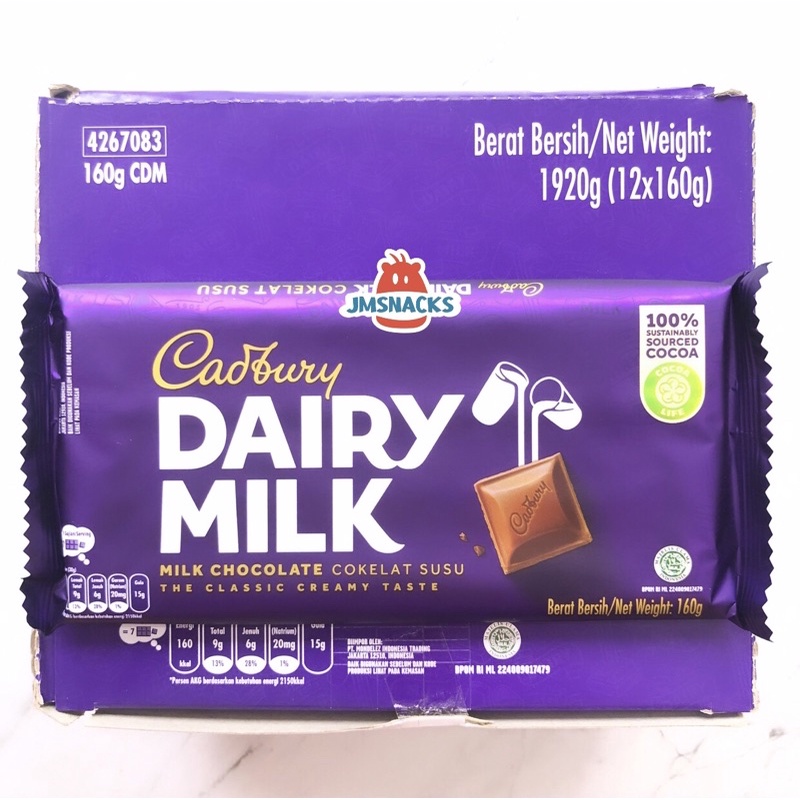 

[PROMO!!] Cadbury Dairy Milk LARGE 1 PAK isi 12 x 160gr - coklat nikmat