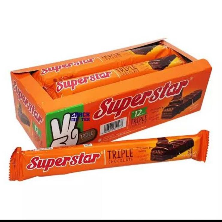 

[KODE WS8] Roma Superstar Wafer Triple Chocolate Coklat Box Isi 12Pcs