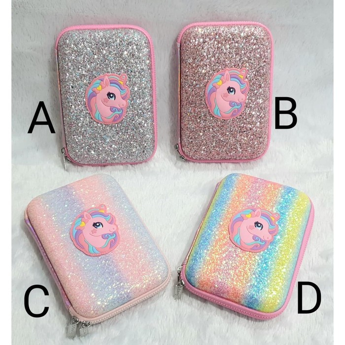 

Tempat Pensil Hardcase Gambar Unicorn GLITTER Pencil Case IMPORT