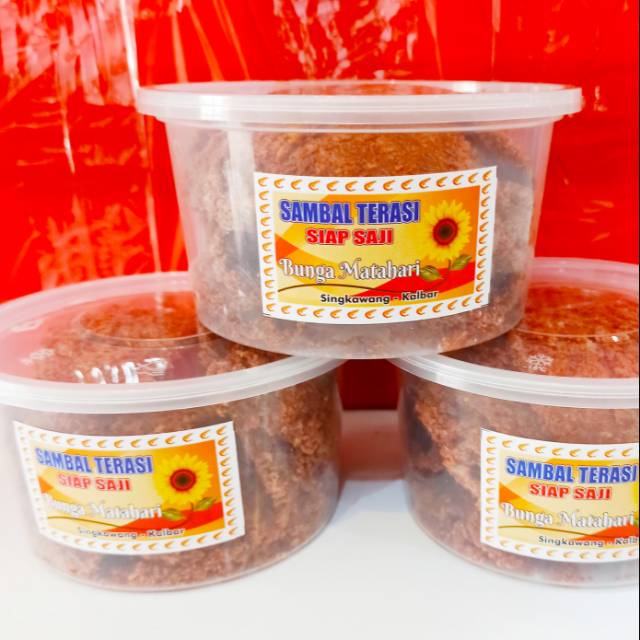 

Sambal Terasi Siap Saji merek Bunga Matahari asli Singkawang