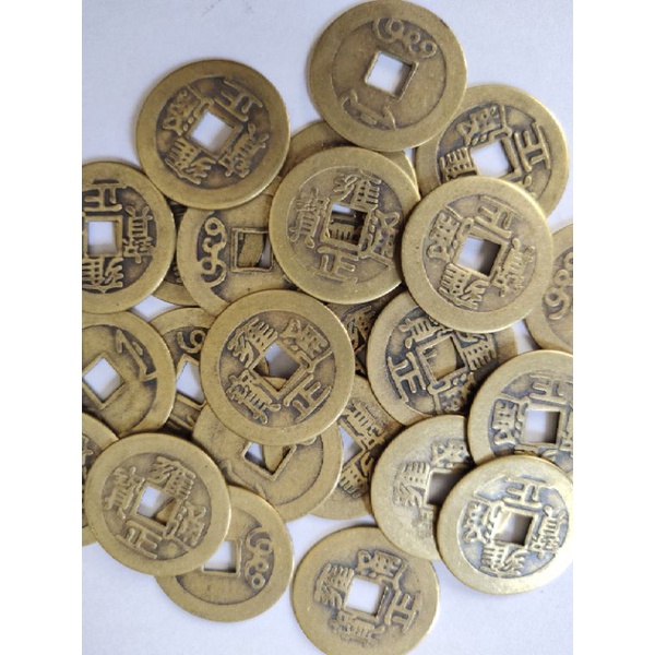 Uang Kepeng Pis Bolong Asli China Cetakan Baru Bahan Kuningan