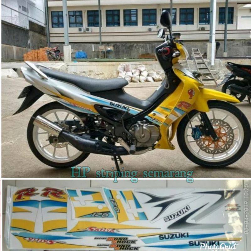 Striping Suzuki Satria Hiu Kuning Putih