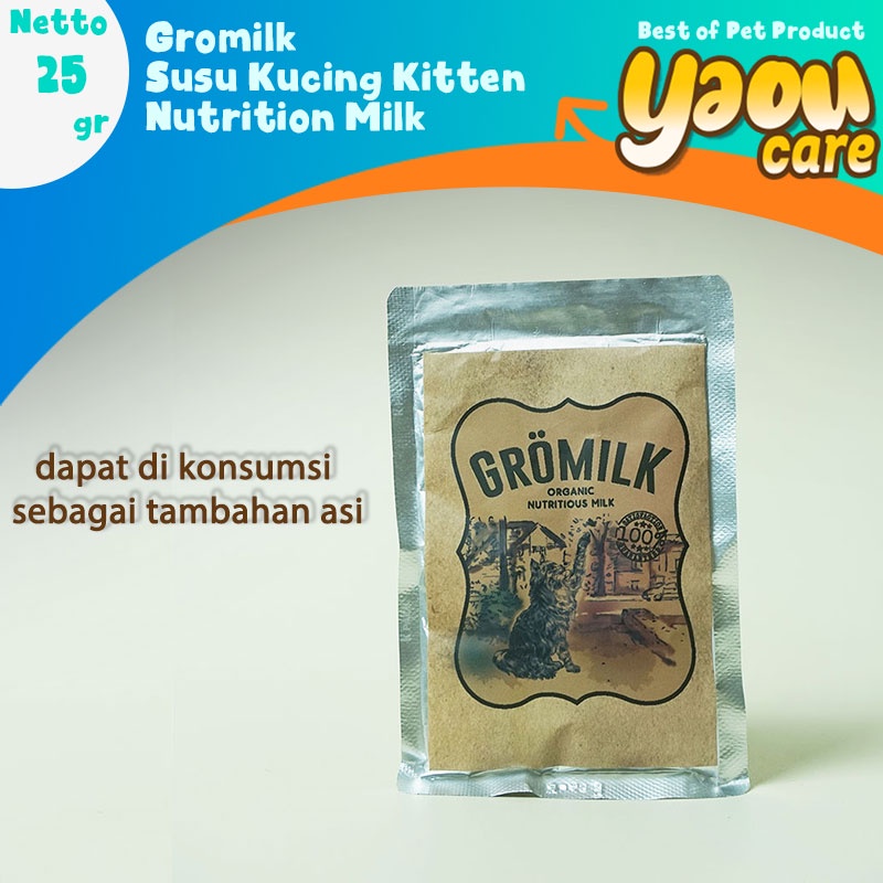 Susu Kucing Organik Gromilk Cat untuk kitten dan dewasa sachet