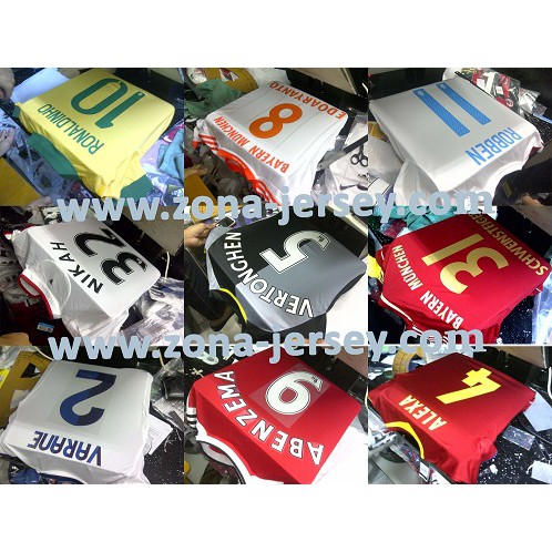 Jersey Baju Bola Custome Name No Punggung Saja