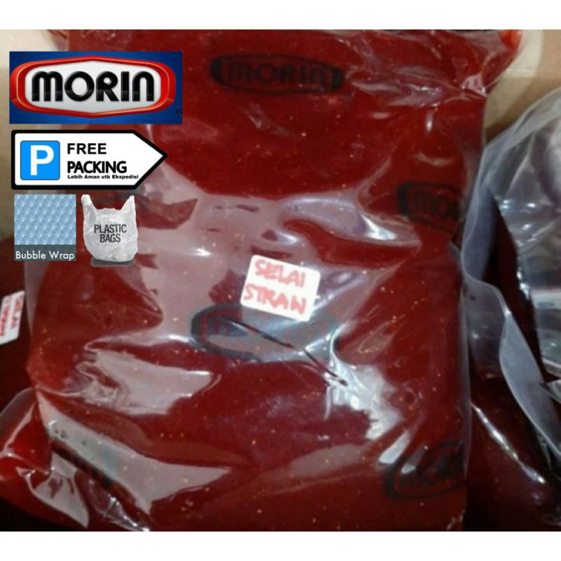 Selai Morin Strawberry Jam Spread Refill Pouch 2kg READY