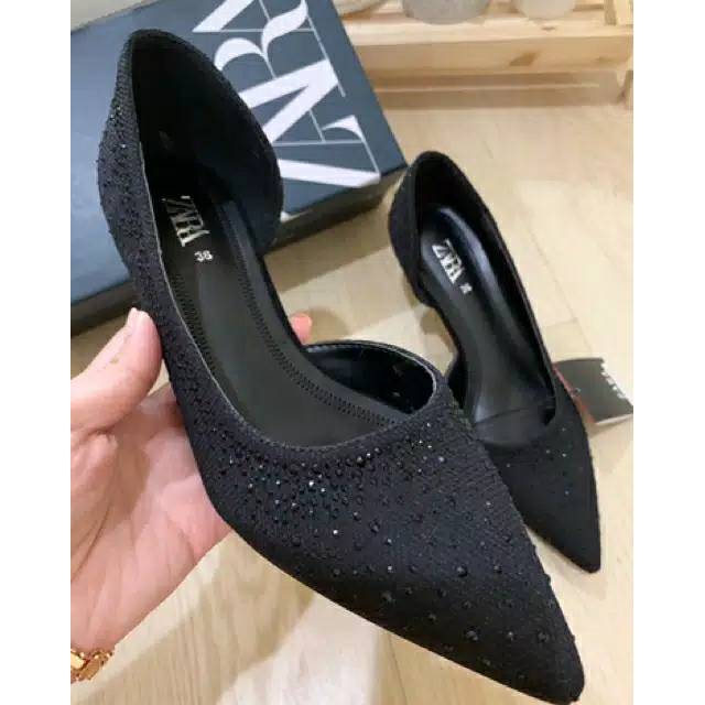 zara beads heels shoes