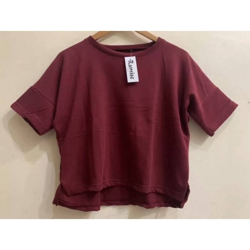 RAMISE - Crop Top Oversize Lengan Pendek