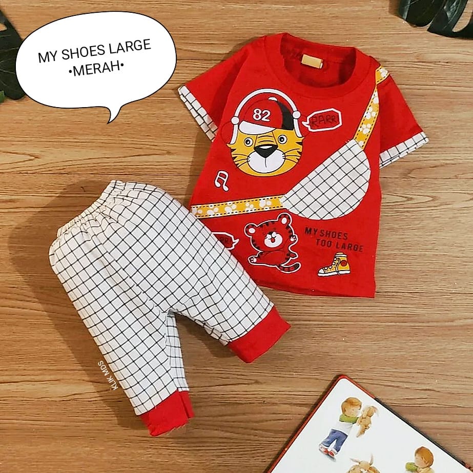 Klik Mds Setelan Baju Bayi Laki-laki 0-6 bulan Atasan Dan Celana Motif Anak Lucu Touch Down / Baju bayi anak Laki - Laki