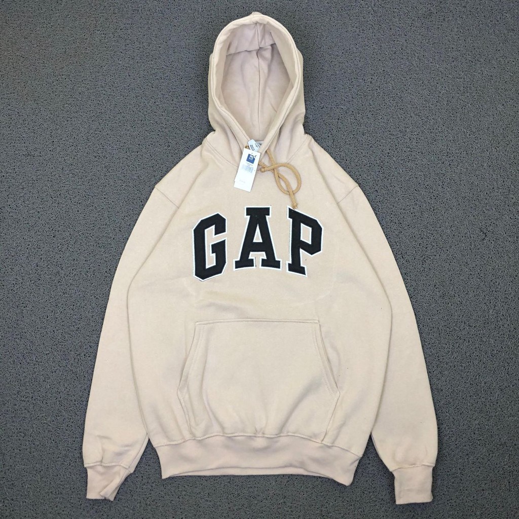 HOODIE SWEATER HOODIE GAP ARCH LOGO BEIGE CREAM
