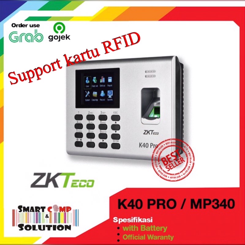 Fingerprint Akses Kontrol Magic MP340 (Baterai + RFID) Mesin Absensi