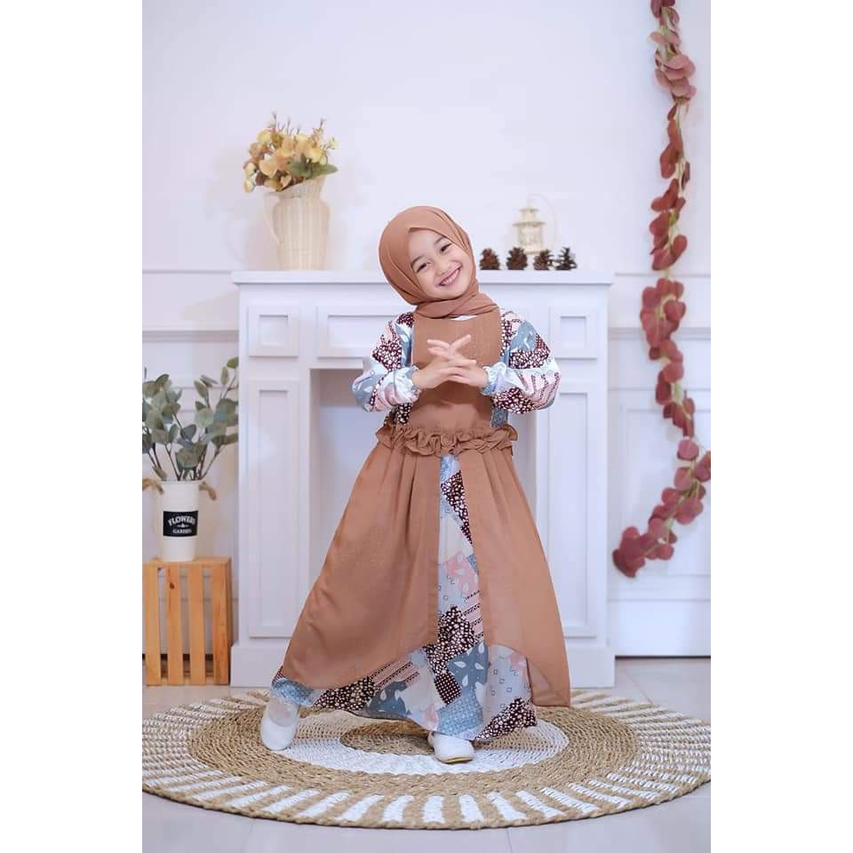 khazanah by mauma kids  gamis set  syari  premium bahan ceruty