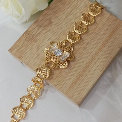 Gelang tangan Rosegold wanita Perhiasan Lapis Emas 24K rosegold Dubai Bracelet Fashion bangle