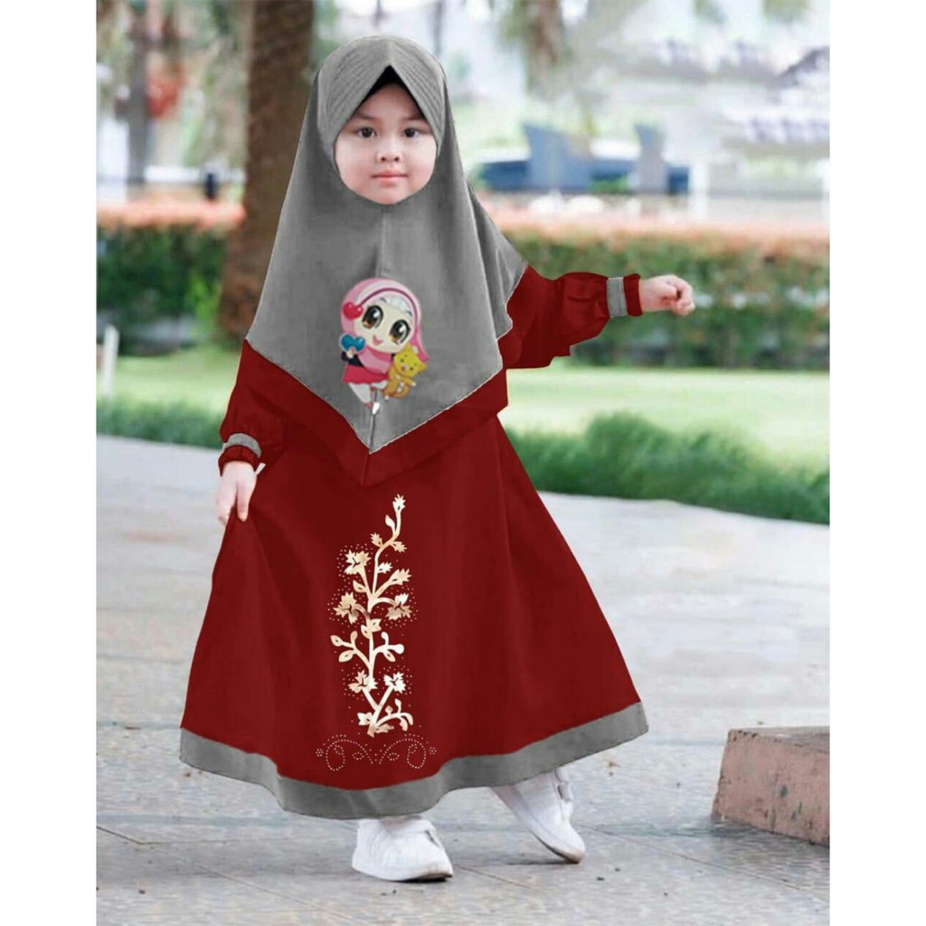 HOPYLOVY - Gamis Anak Perempuan Lampu LED bahan Baloteli Amira Kids
