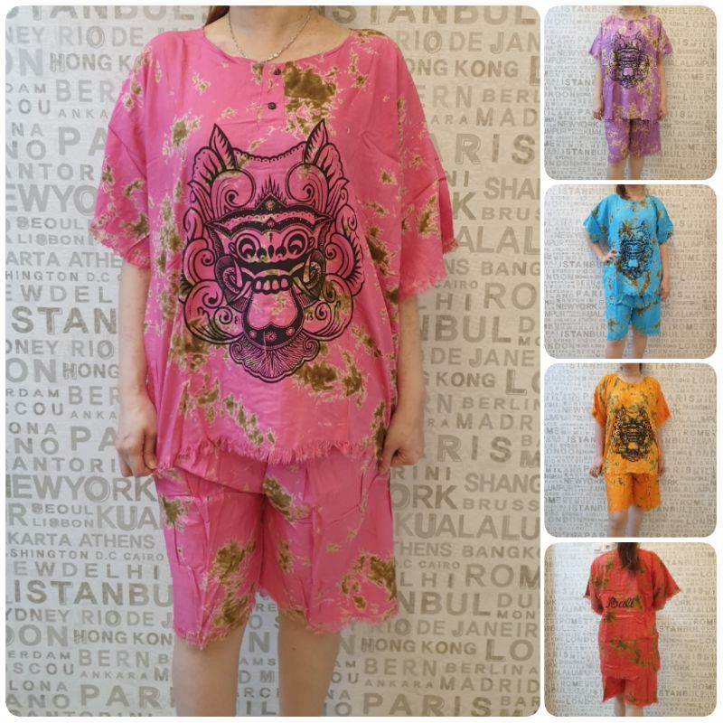 bali stelan baju dan celana XL barong katun dewasa warna