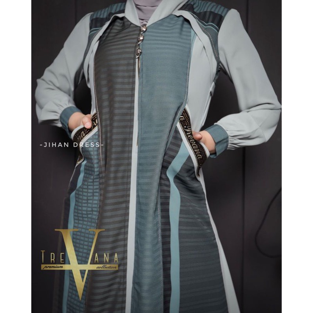 Jihan Dress Ori by Trevana Collection Premium / Dress Syar'i / Gamis Pesta Mewah / Baju Syar'i Terbaru / Dress Polos Mewah / Fashion Muslimah Branded-8