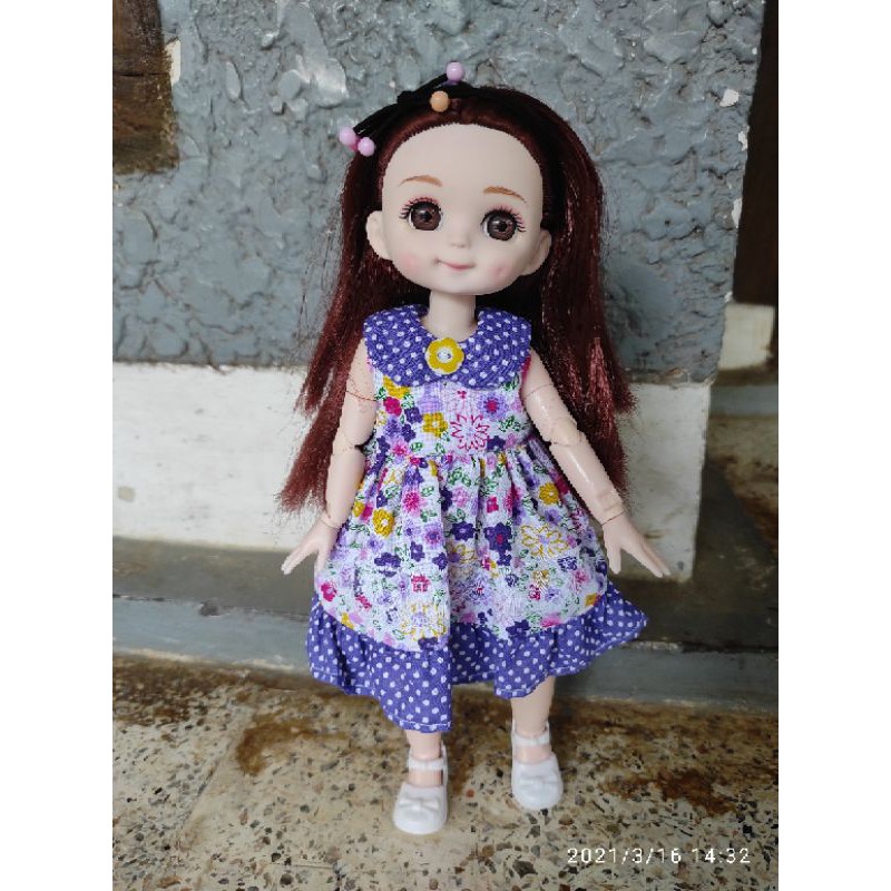 mainan anak baju boneka barbie dress canda barbie curvy 30cm