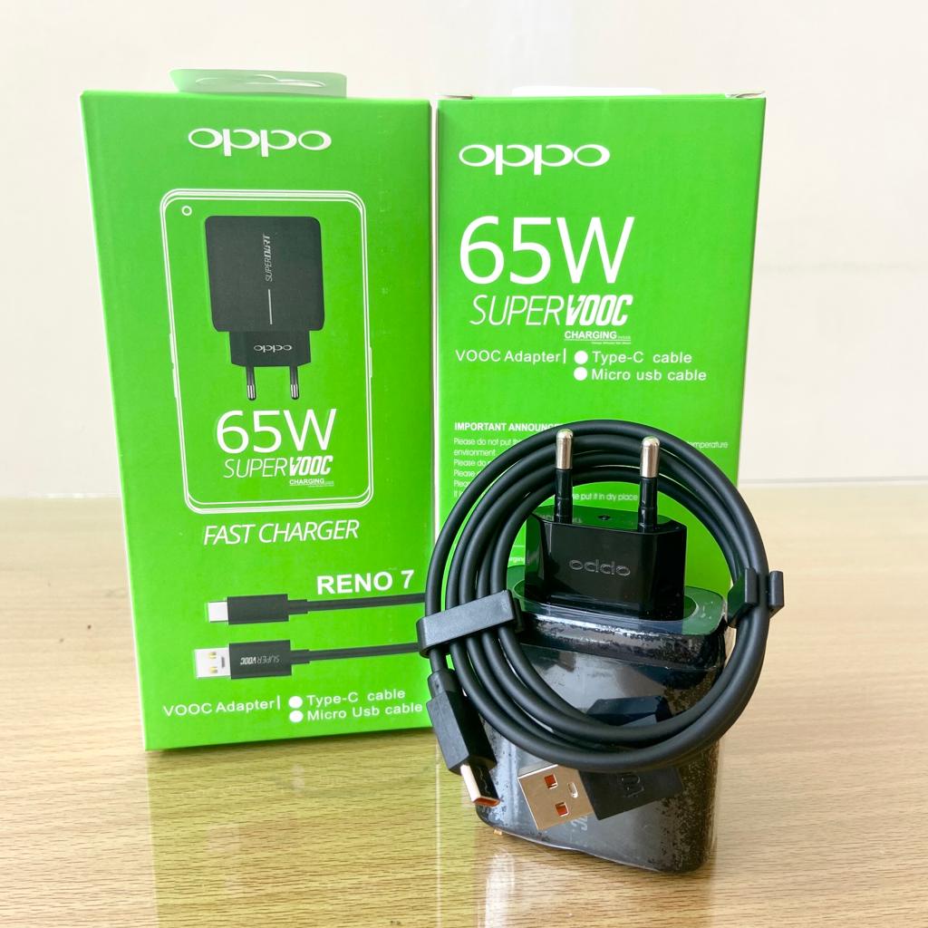 Charger OPPO Reno 7 MICRO &amp; TYPE C 65W Super Vooc Fast charging Original