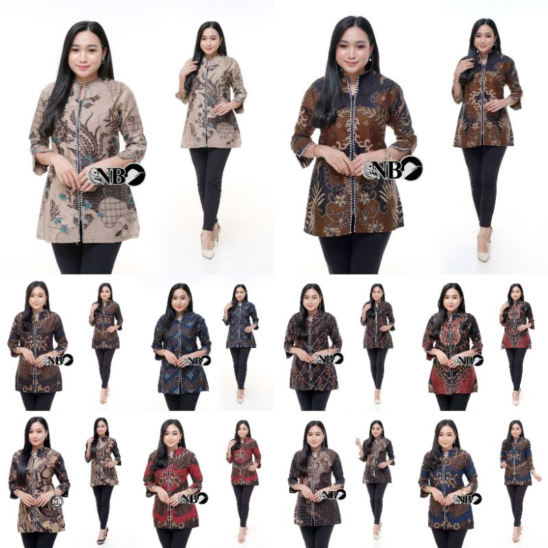 BAJU BATIK WANITA MODERN MONALISA GENES M,L,XL asli PEKALONGAN