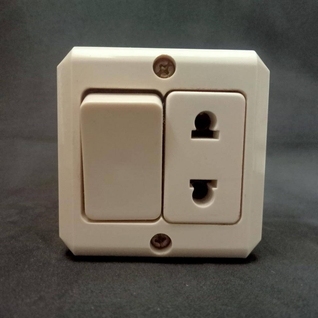 saklar 1+ stop kontak broco / Broco Saklar+Stop Kontak Outbow (OB) Kotak Putih