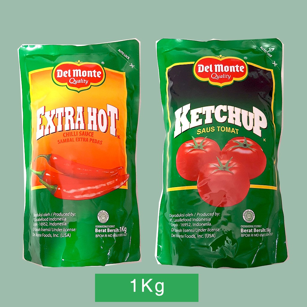 

Delmonte Saus Saos 1kg Saus Tomat / Sambal Extra Hot Cabai Cabe Kemasan Pouch | Bekasi