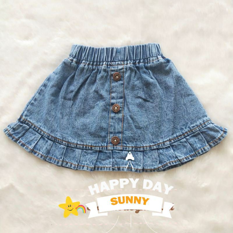 ROK JEANS PENDEK ANAK REMPEL USIA 1-7 TAHUN