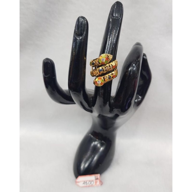 CP2053F244F cincin gold ular spiral Dubai arab Mekkah emas kuning asli kadar 70% 16k no14 1,7cm new