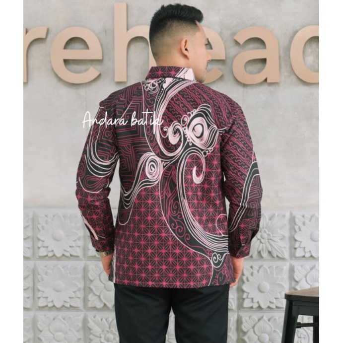 Kemeja Batik Pria Lengan Panjang modern kasual jumbo furing BATHARA