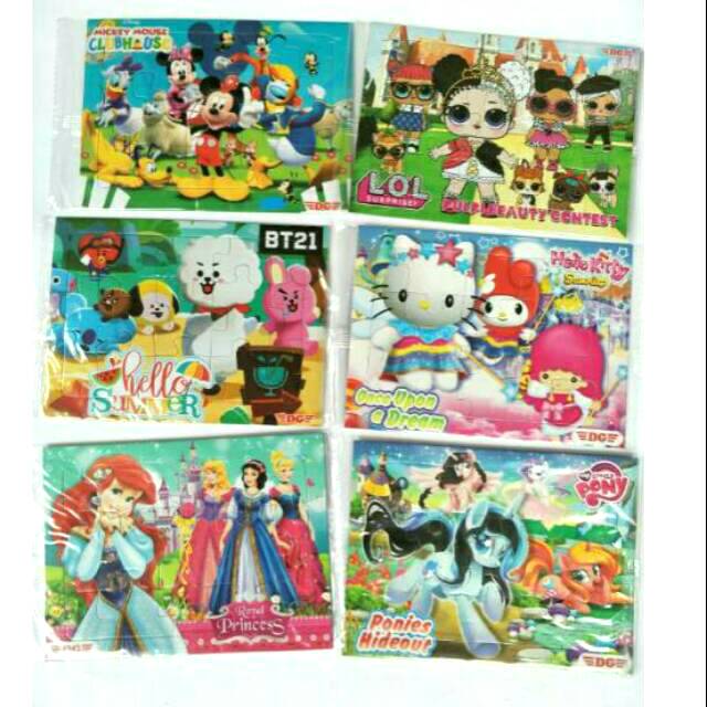 Puzzle Bongkar Pasang BP Jigsaw Karakter Mainan Anak Edukatif Suvenir Goodiebag Murah