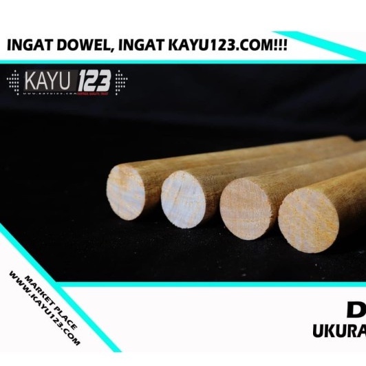 DOWEL KAYU STIK KAYU BULAT GAGANG SAPU 2 CM X PANJANG 50 CM